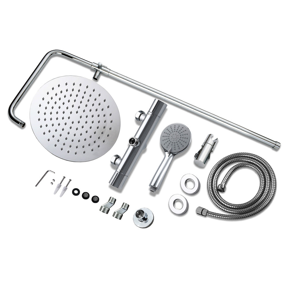 AICA Colonna Doccia Rotondo con Miscelatore Termostatico per Doccia, Doccia Soffione Colonna e Soffione Doccia,Cromato