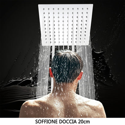 AICA Colonna Doccia Rotondo con Miscelatore Termostatico per Doccia, Doccia Soffione Colonna e Soffione Doccia,Cromato