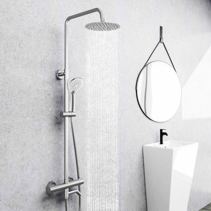 AICA Colonna doccia con miscelatore termostatico, rubinetto doccia cilindro 28x4cm con beccuccio girevole 90??° cromato