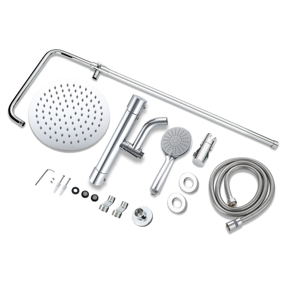 AICA Colonna doccia con miscelatore termostatico, rubinetto doccia cilindro 28x4cm con beccuccio girevole 90??° cromato