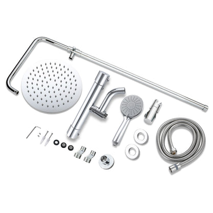 AICA Colonna doccia con miscelatore termostatico, rubinetto doccia cilindro 28x4cm con beccuccio girevole 90??° cromato