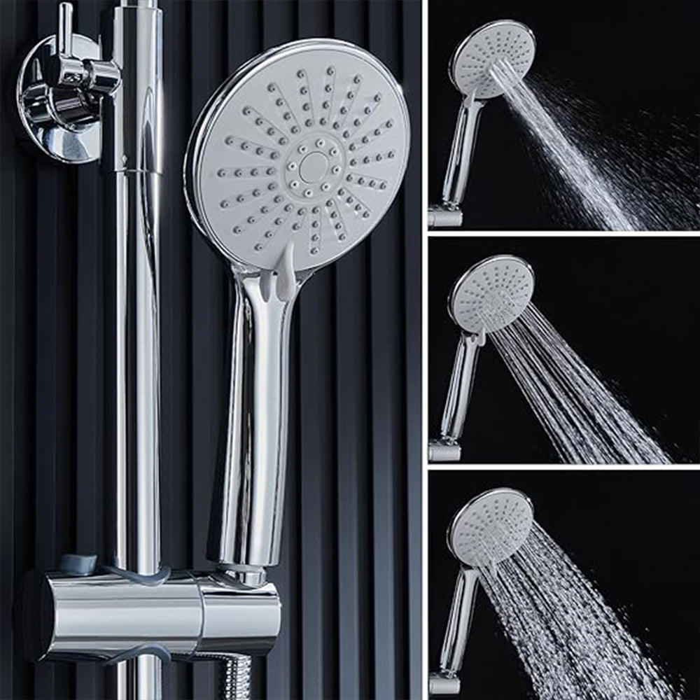 AICA Colonna doccia con miscelatore termostatico, rubinetto doccia cilindro 28x4cm con beccuccio girevole 90??° cromato