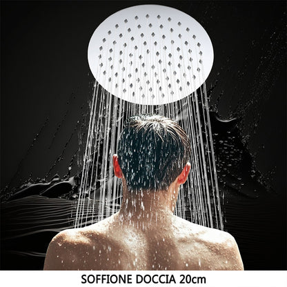 AICA Colonna doccia con miscelatore termostatico, rubinetto doccia cilindro 28x4cm con beccuccio girevole 90??° cromato