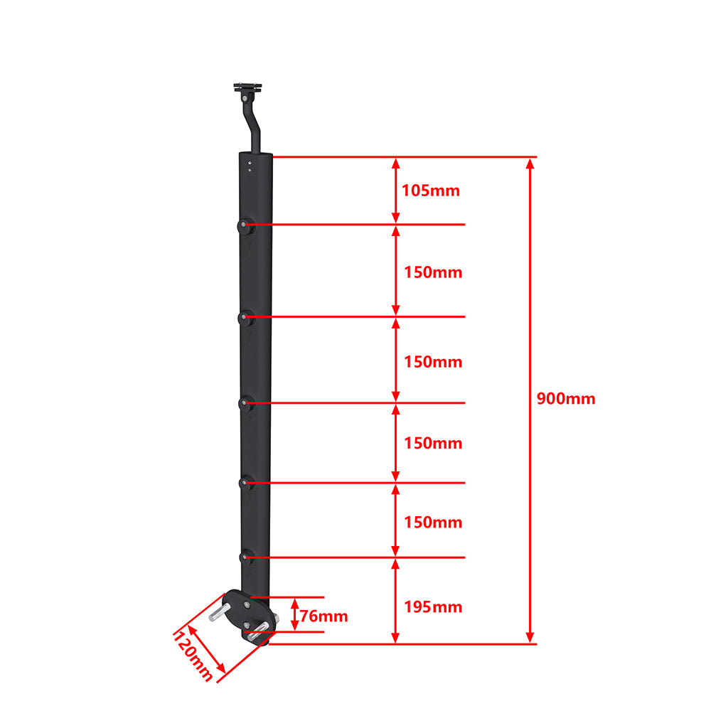 Ringhiera Parapetto in Alluminio Argento o Nero Opaco 100x100cm per interni ed esterni a Fissaggio a Parete