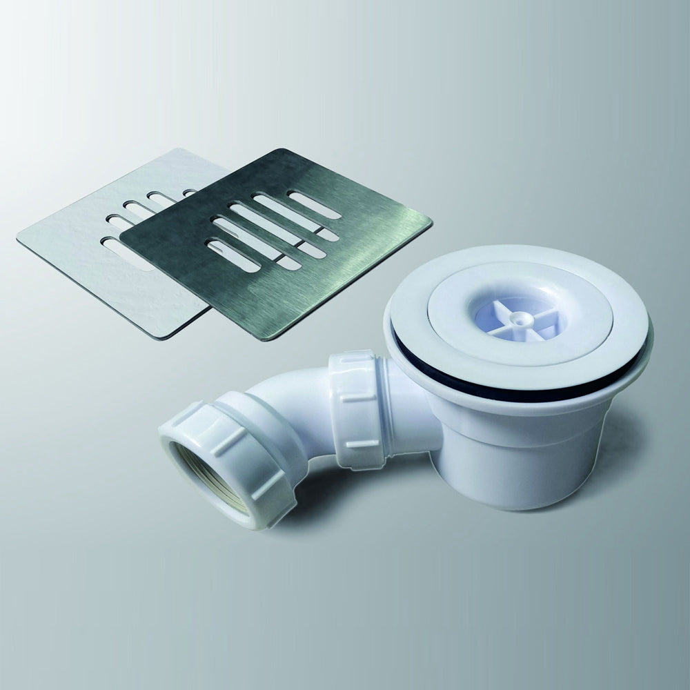 Piatto Doccia Semicircolare Bianco in Minerale e Mesina Mista Effetto Ardesia Ruvido Piletta e Tubo inclusi