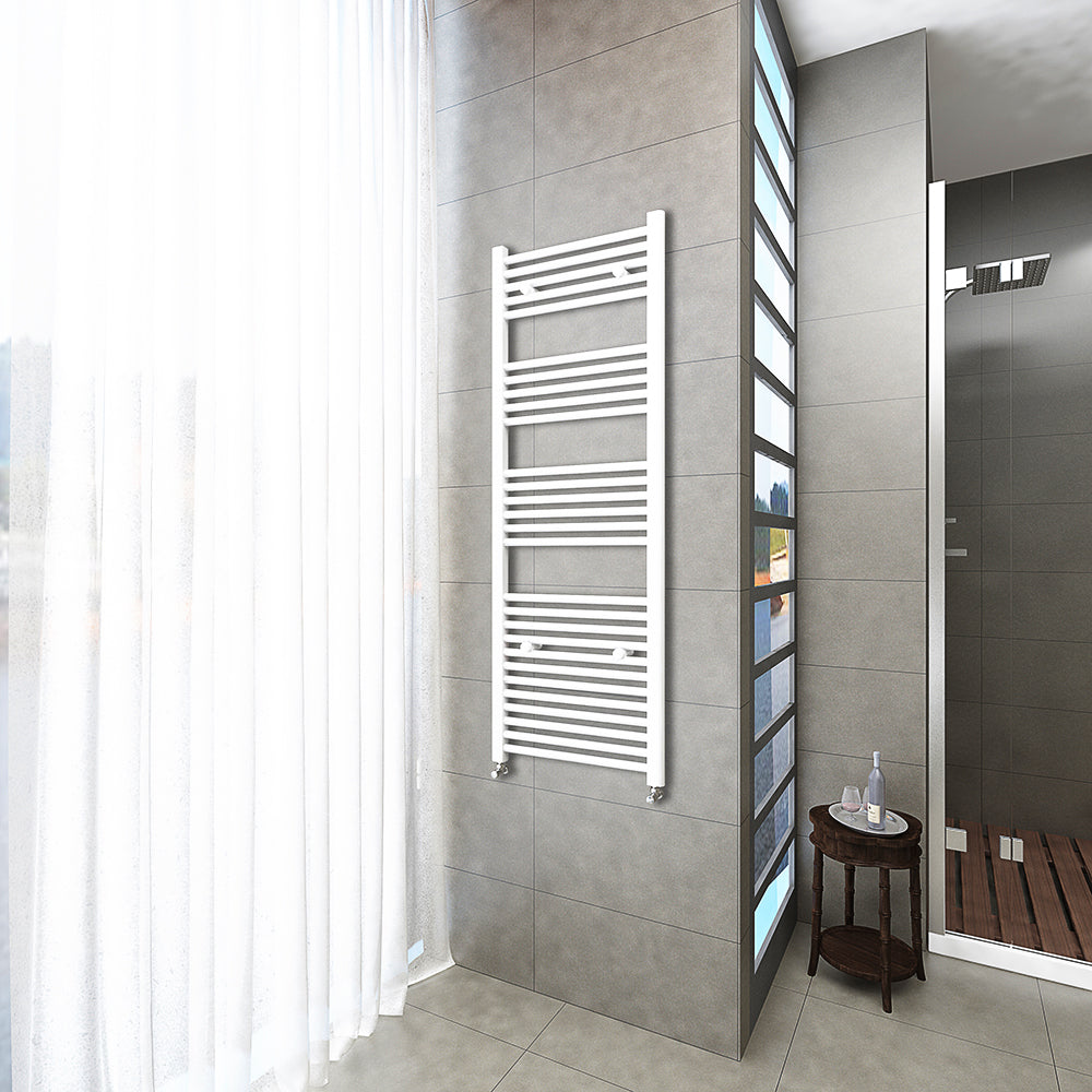 Termoarredo Bagno Scaldasalviette Acciaio Radiatore Calorifero Termosifone Bianco Lucido