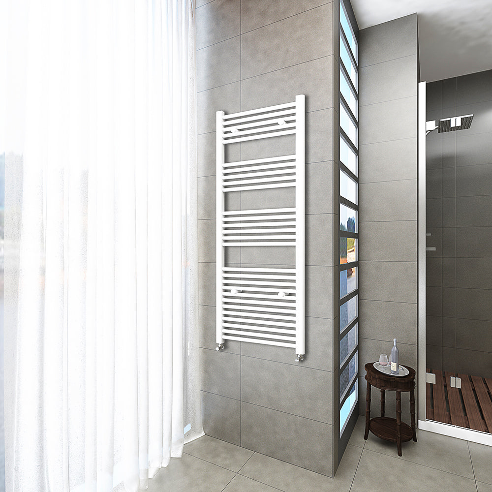 Termoarredo Bagno Scaldasalviette Acciaio Radiatore Calorifero Termosifone Bianco Lucido