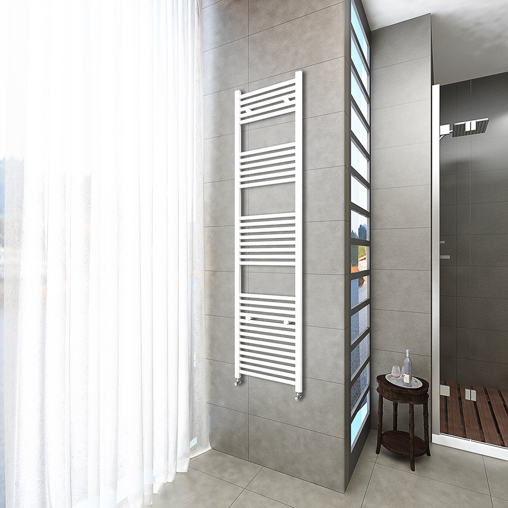 Termoarredo Bagno Scaldasalviette Acciaio Radiatore Calorifero Termosifone Bianco Lucido