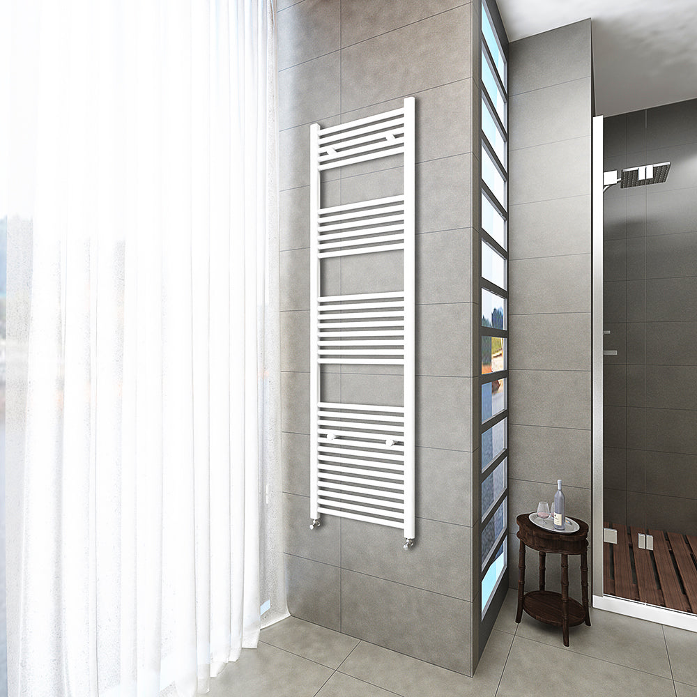 Termoarredo Bagno Scaldasalviette Acciaio Radiatore Calorifero Termosifone Bianco Lucido