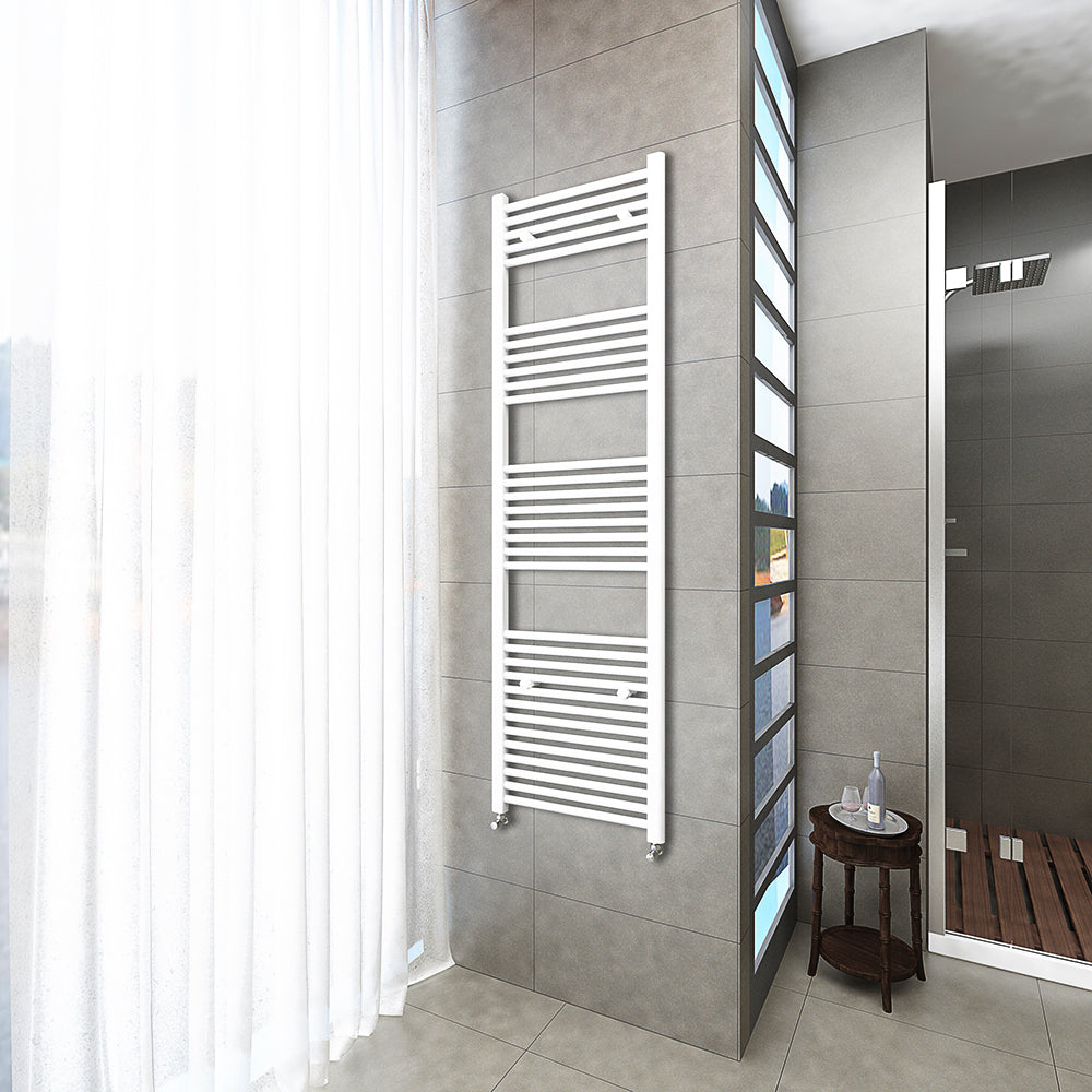 Termoarredo Bagno Scaldasalviette Acciaio Radiatore Calorifero Termosifone Bianco Lucido