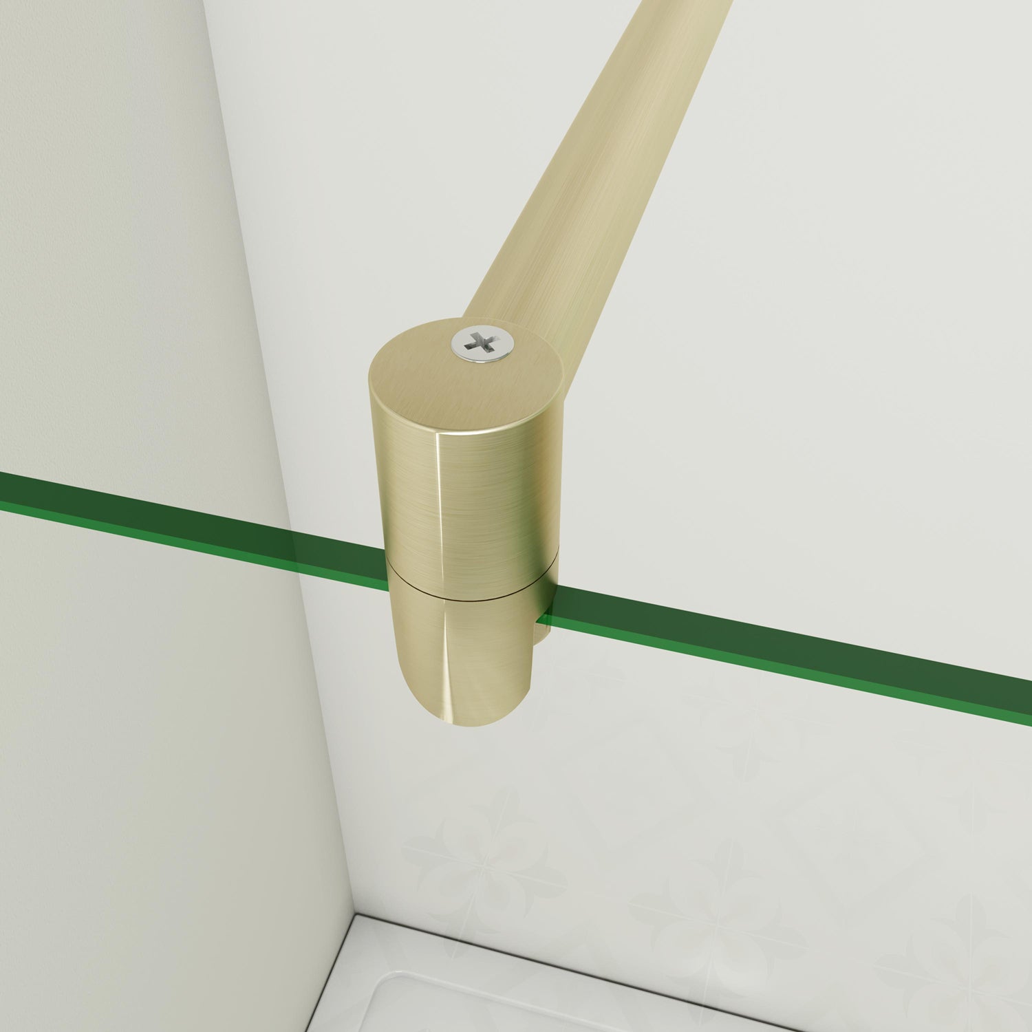 Box Doccia Walk In 40-50-60-70-80-85-90-100-110-120x200 cm Parete Fissa Vetro 8/10 mm Trasparente Anticalcare Oro Spazzolato Barra Stabilizzatrice 70-120 cm