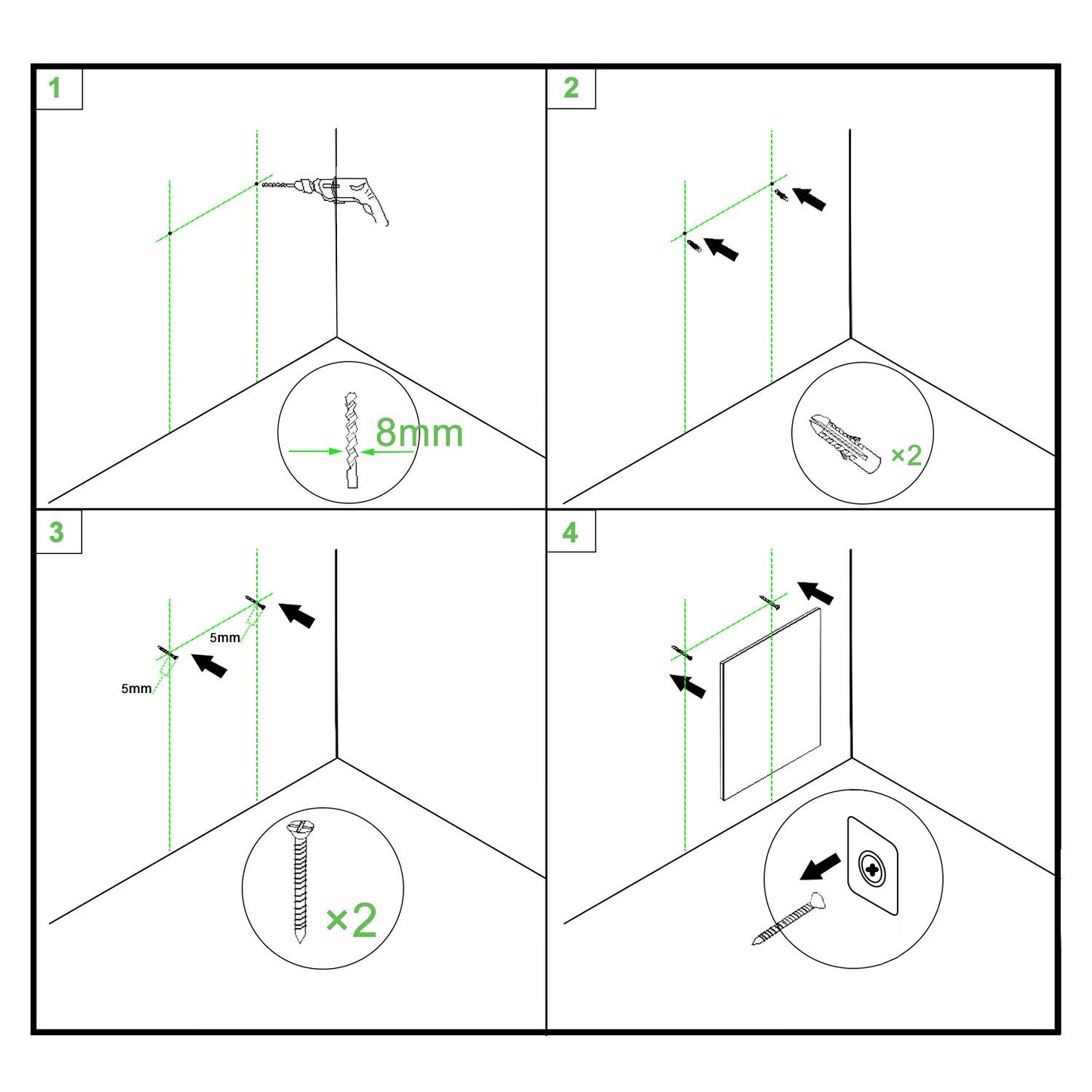 45×120cm Specchio Quadrato , Specchio Semplice, Vetro Ramato, IP44