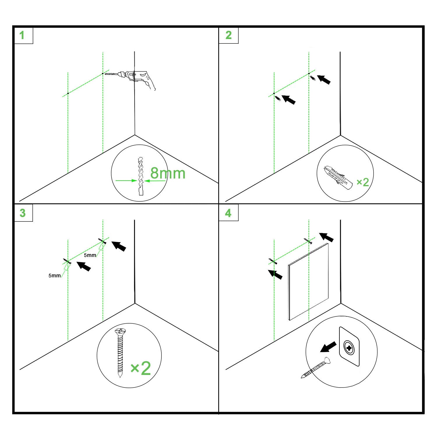 45×120cm Specchio Quadrato , Specchio Semplice, Vetro Ramato, IP44