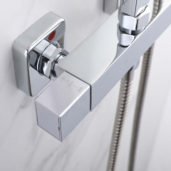 Görbach Colonna Doccia Acciaio Inox Senza Miscelatore Fori Muro Regolabili Colonna Doccia Idromassaggio Asta Doccia Con Soffione A Pioggia E Porta Og 91448675