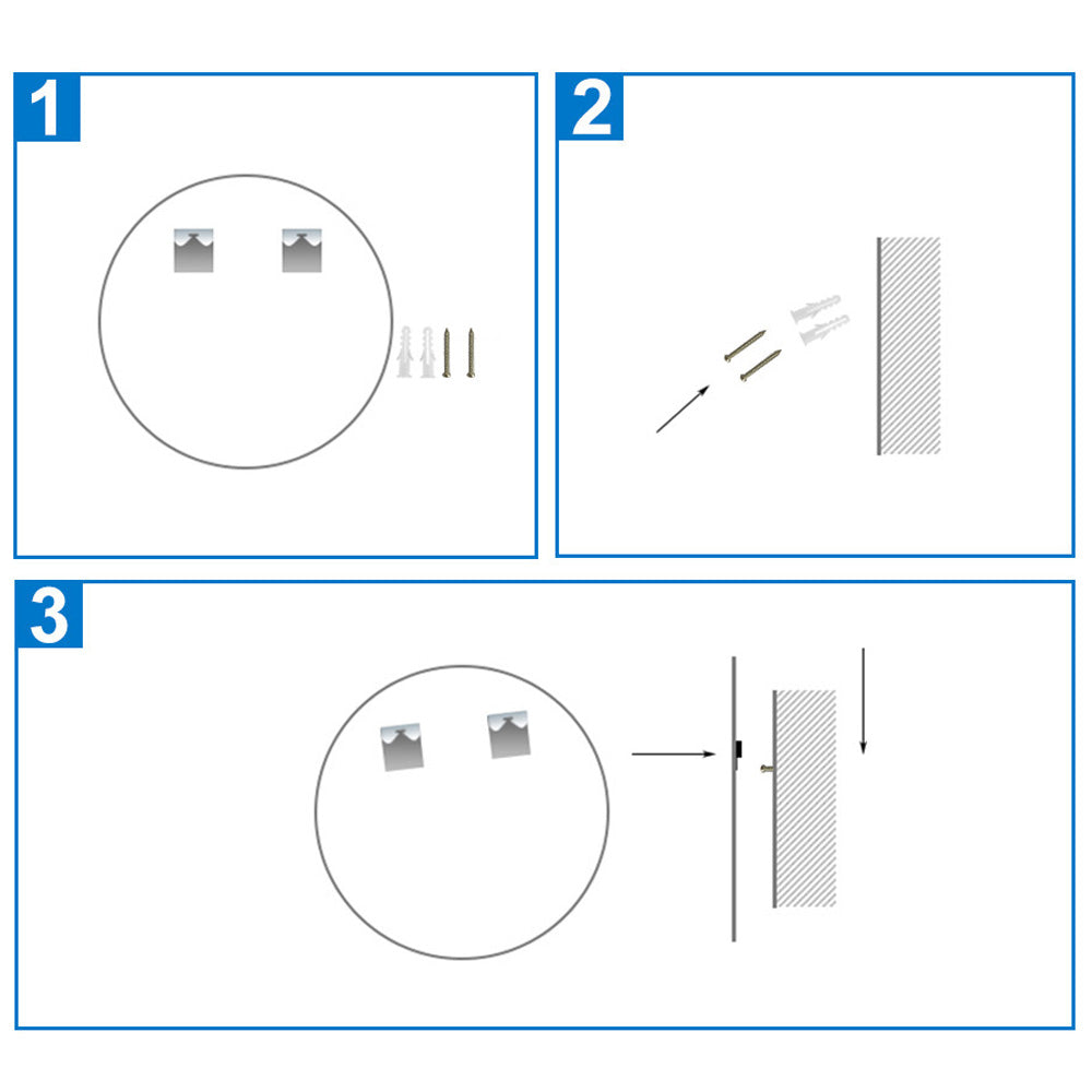 Aica Specchio Tondo LED da Bagno, Temperatura Colore Opzionale, Anti-appannamento, Facile da Installare,Tocco, IP44, Retroilluminato