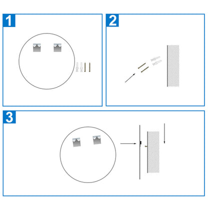 Aica Specchio Tondo LED da Bagno, Temperatura Colore Opzionale, Anti-appannamento, Facile da Installare,Tocco, IP44, Retroilluminato