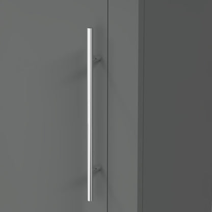 Aica Mobile Bagno Monoblocco Sospeso 44×23×60 cm per Piccoli Spazi con Maniglia e Lavabo in Alluminio