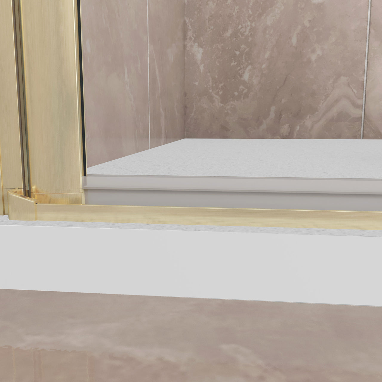 Porta Doccia H:185 cm Porta Battente Pieghevole in Vetro Temperato Trasparente 6 mm Anticalcare Telaio Dorato Spazzolato