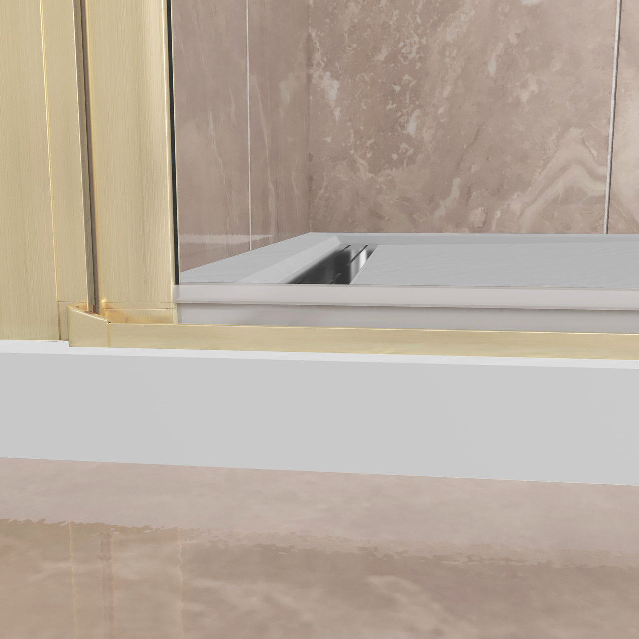 185cm Box Doccia Angolare Doppia Porta Battente Pieghevole Vetro Temperato Trasparente 6 mm Anticalcare Telaio Dorato Spazzolato