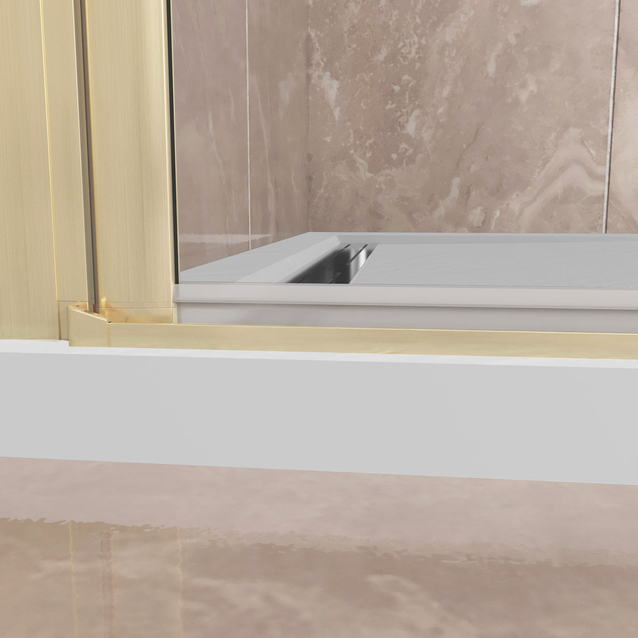 185 cm Box Doccia Angolare Porta Battente Pieghevole Parete Fissa Vetro Temperato 6 mm Anticalcare Barra Stabilizzatrice da 45 cm Dorato Spazzolato