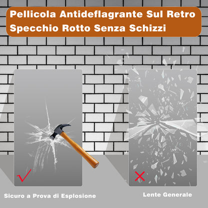 Aica Quadrato LED Specchio da Bagno Specchio Cosmetico 6000K Bianco Freddo Soft Light Touch Control