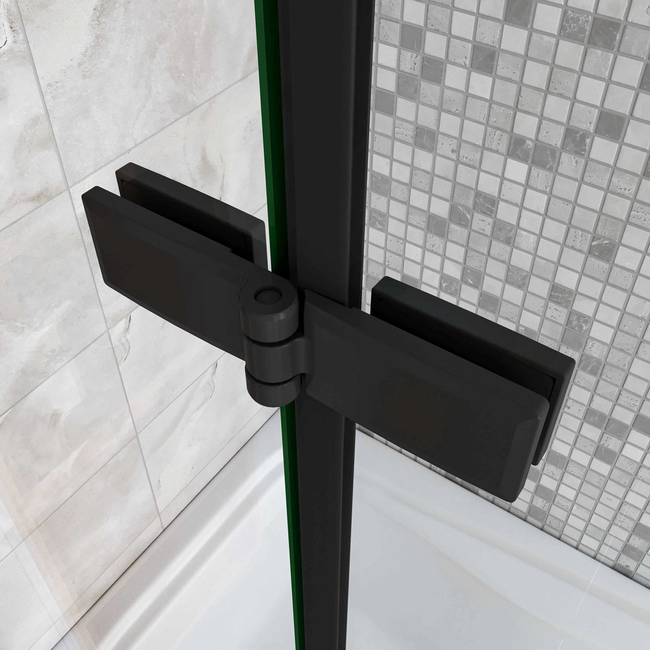 Sopravasca da Bagno Parete Vasca Doccia 90/100/110/120x140 cm Due Ante Movibili Vetro Temperato Trasparente 6 mm Anticalcare Telaio Nero Opaco
