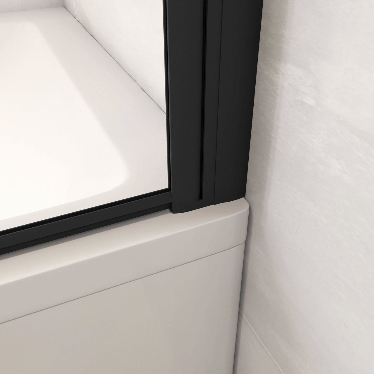 Parete Doccia Per Vasca da Bagno 130x140 cm 3 Ante Movibili Pieghevoli a Libro in Vetro Temperato 6 mm Trasparente Anticalcare Telaio Nero Opaco