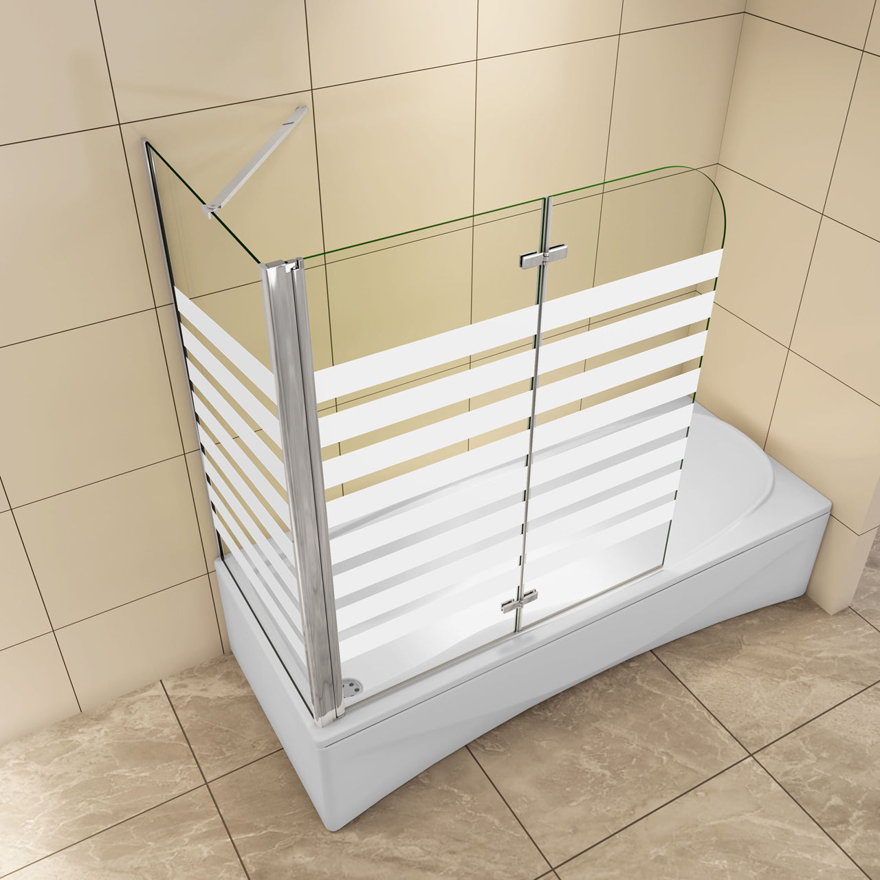 Aica H.140 cm Sopravasca da Bagno con Lato Fisso 2 Ante Pieghevoli verso Sinistro/Destro Vetro 6mm Anticalcare in Serigrafato Bianco Opaco 110x140 Verso Sinistro 70 - Consegna gratuita