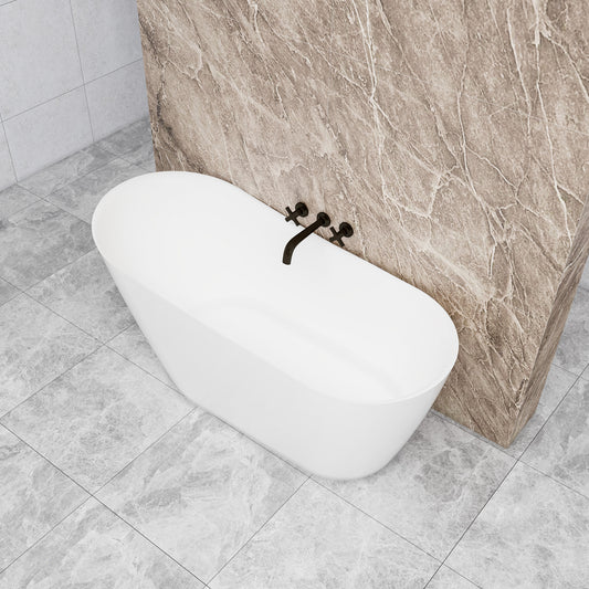 Vasca da Bagno a Isola 160x72x73 /170x78x73cm Vasca da Bagno Freestanding in Acrilico Bianco Ovale Irregolare