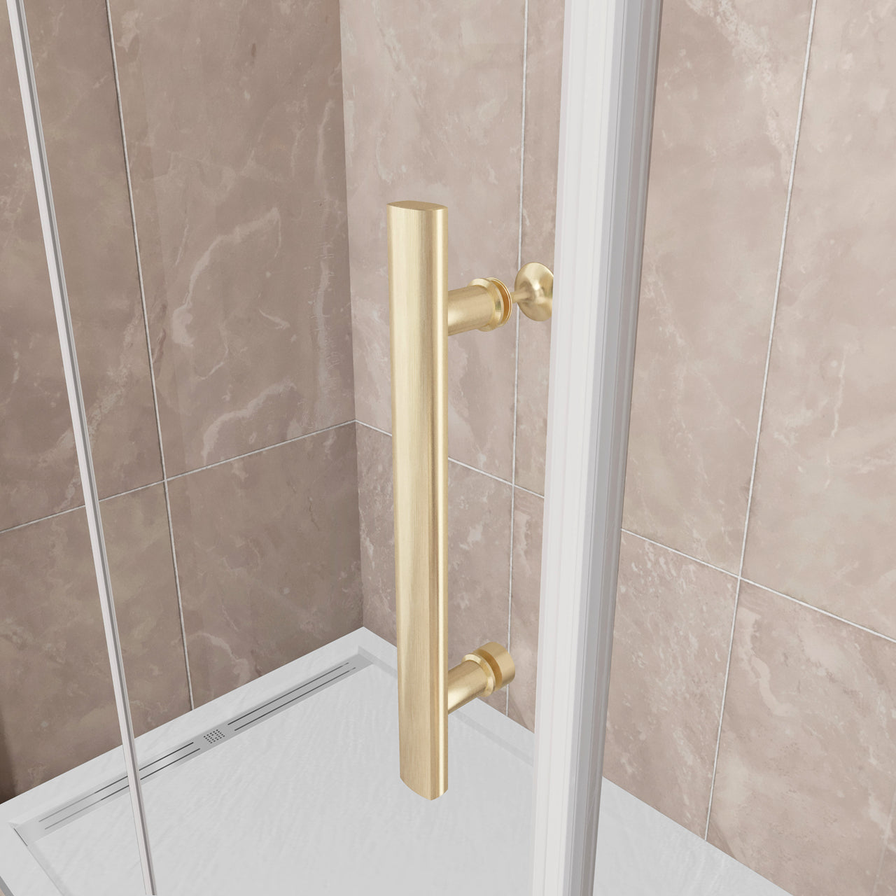 185 cm Box Doccia Angolare Porta Battente Pieghevole Parete Fissa Vetro Temperato 6 mm Anticalcare Barra Stabilizzatrice da 45 cm Dorato Spazzolato