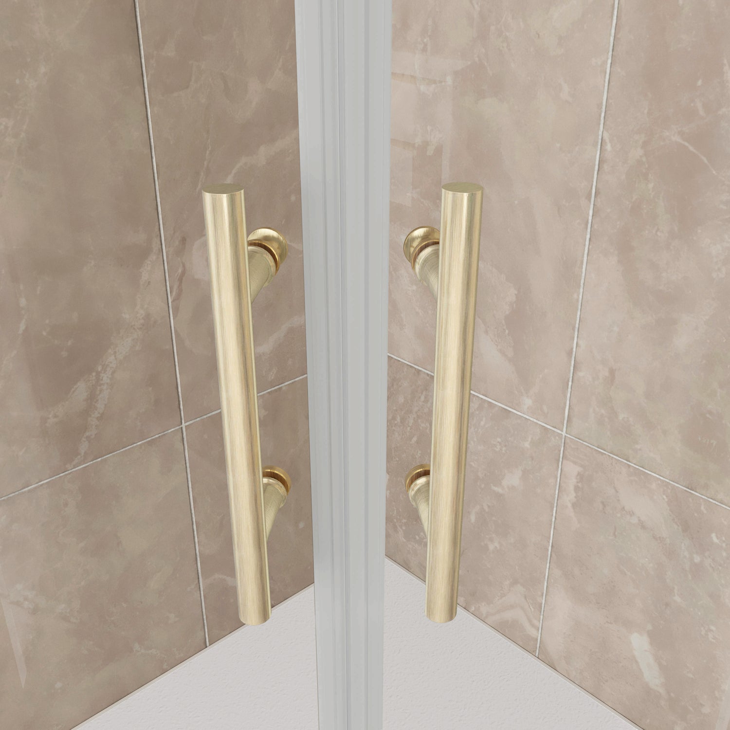 Box Doccia Semicircolare 80-90X80-90cm Porte Scorrevoli Vetro Temperato 6 mm Trasparente Anticalcare Oro Spazzolato 190 cm