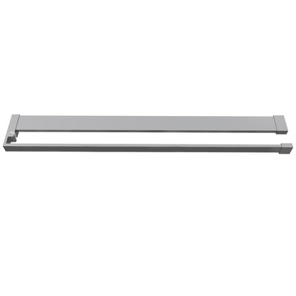Mensola Doccia per Parete Doccia Walk in 80/90/100/120 cm Alluminio Cromo Lucido/Nero Opaco Porta-asciugamani Adattabile Vetro da 8 mm