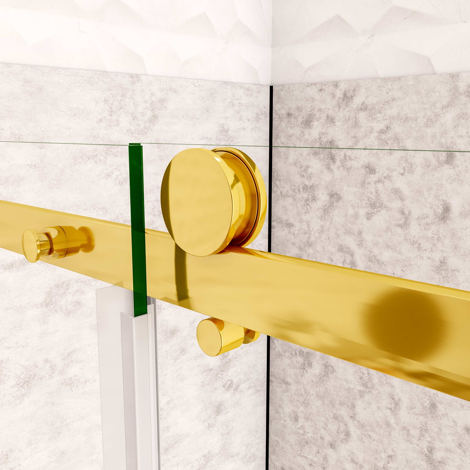 Box Doccia Angolare H.195 cm Porta Scorrevole con Parete Fissa Vetro 8 mm Temperato Anticalcare Trasparente Telaio Cromo Dorato