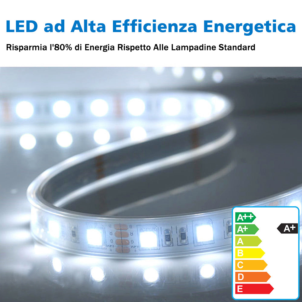 Aica Specchio Rotondo Bagno Led 60/70/80cm Due interruttori a sfioramento, 3 Temperature di Colore con Antiappannamento, Retroilluminato