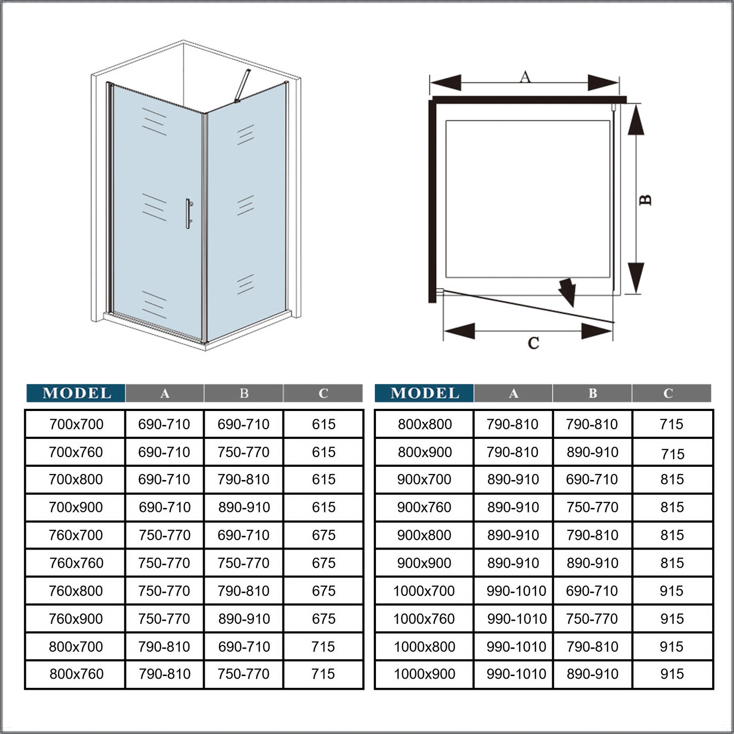 185cm Box Doccia Angolare Porta Battente Parete Fissa Vetro da 6mm Temperato Anticalcare Barra Stabilizzatrice 45cm Cromo Lucido