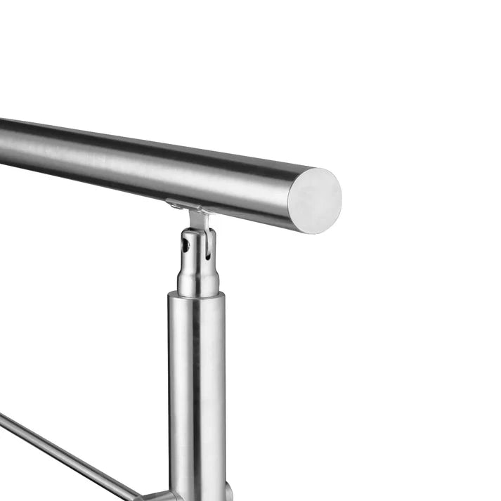 Balaustra Ringhiera Corrimano in acciaio inox spazzolato 3 barre trasversali