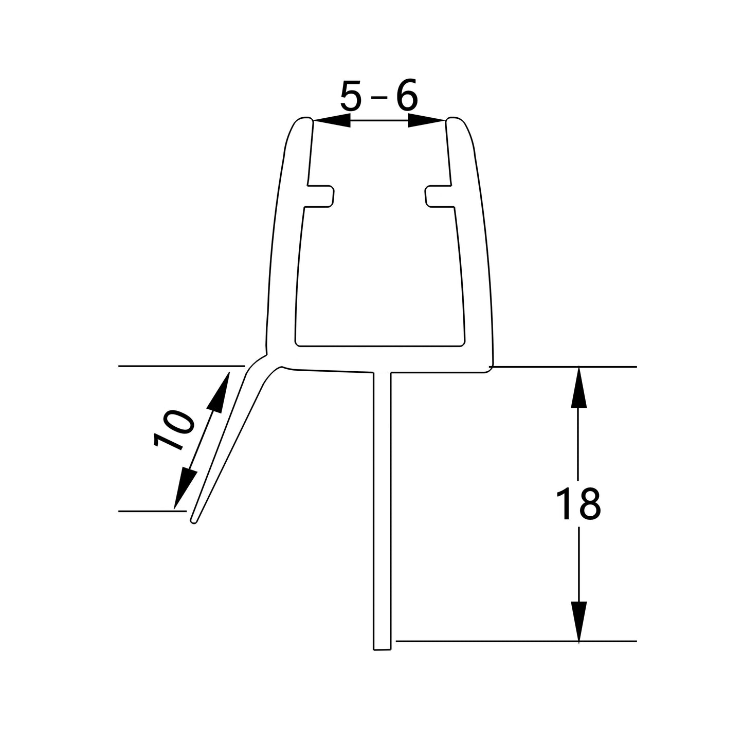 Guarnizione Sottoporta per box doccia per vetro da 6mm lungha 90cm Tagliabile