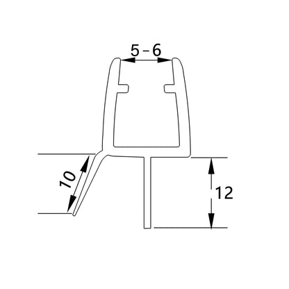 Guarnizione Sottoporta per box doccia per vetro da 6mm lungha 90cm Tagliabile