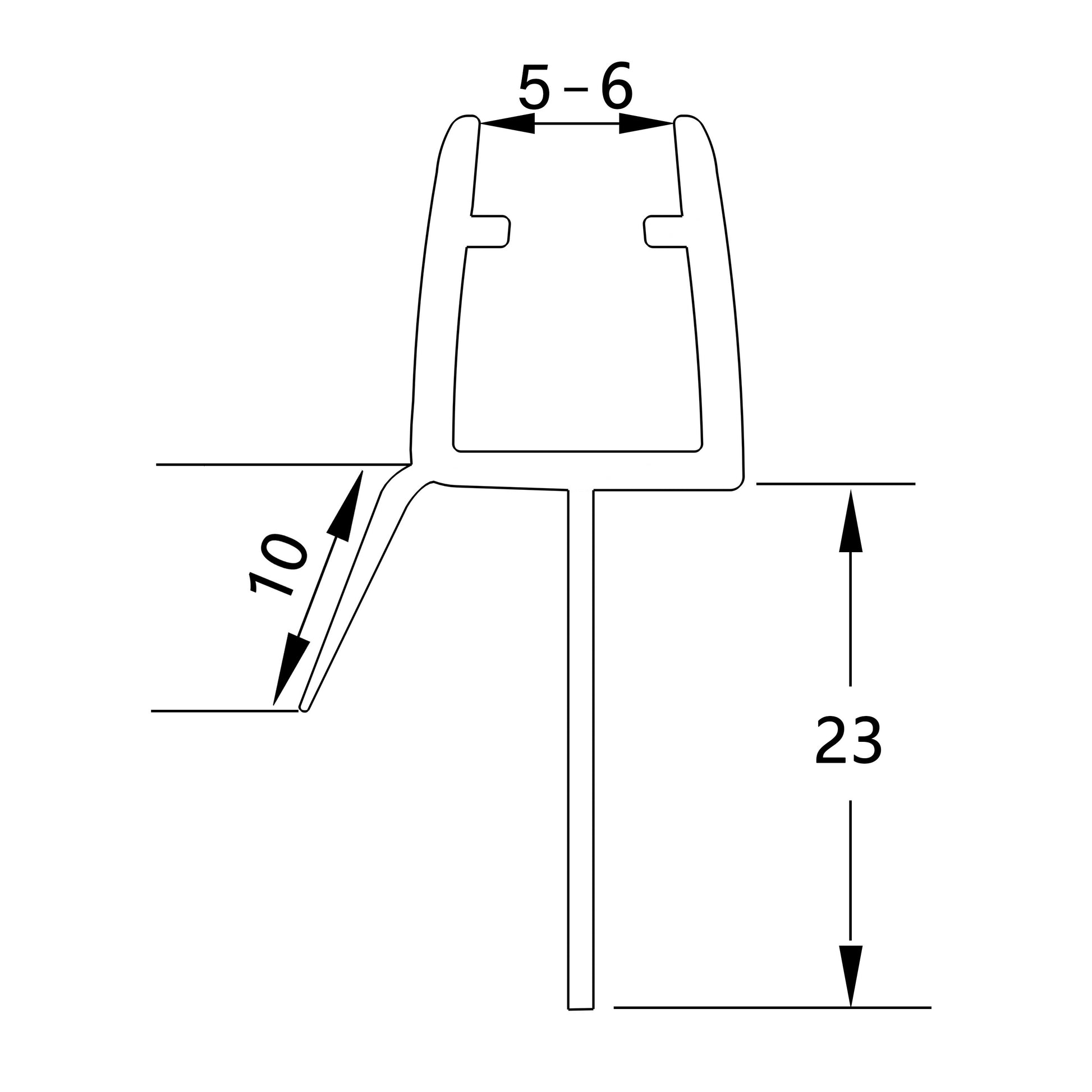 Guarnizione Sottoporta per box doccia per vetro da 6mm lungha 90cm Tagliabile
