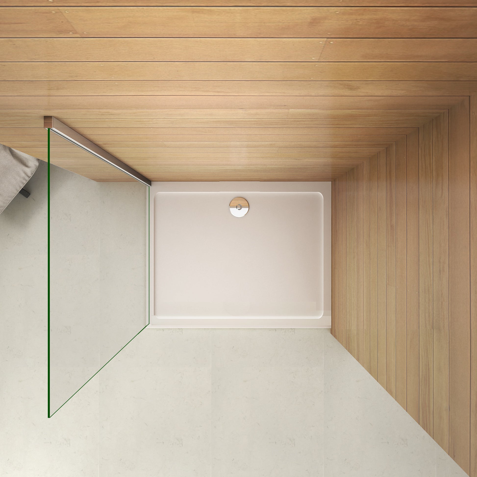 Aica Box Doccia Parete Doccia Walk In Alta 195cm Vetro Temperato Trasparente Anticalcare 6mm Easyclean Con Barra Stabilizzatrice