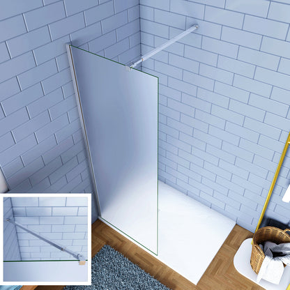 Walk In Parete Fissa per Doccia in Vetro Temperato 6mm Satinato Opaco Anticalcare B. Braccio 73-120cm Regolabile