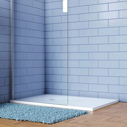 Piatto Doccia Bianco in Marmo Resina Mista Effetto Ardesia Ruvido Piletta e Tubo inclusi Spessore di 3cm Ultraslim 120x80x3