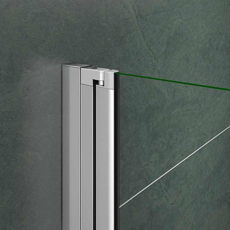 Aica 185 cm Box Doccia Per Nicchia Porta Battente Vetro Temperato 6 mm Trasparente Anticalcare Fascia Satinata-Opaca