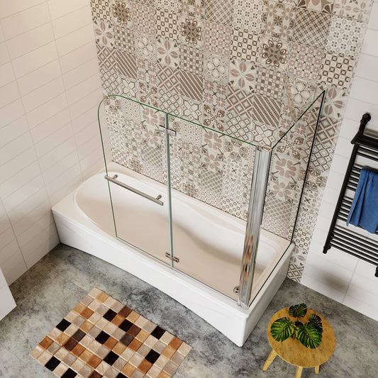 Parete Doccia Sopravasca Angolare 2 Ante Pieghevoli con Parete Laterale 65/70/75/80cm Vetro Temperato 6 mm Anticalcare Portasciugamani Cromato Lucido 110 75