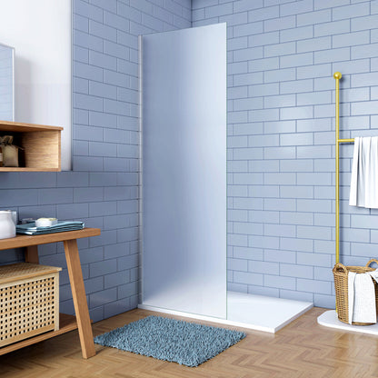 Walk In Parete Fissa per Doccia in Vetro Temperato 6mm Satinato Opaco Anticalcare Senza Braccio