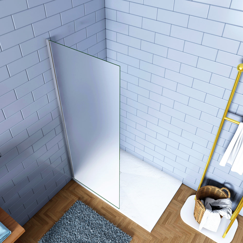 Walk In Parete Fissa per Doccia in Vetro Temperato 6mm Satinato Opaco Anticalcare 85x195 Senza Braccio