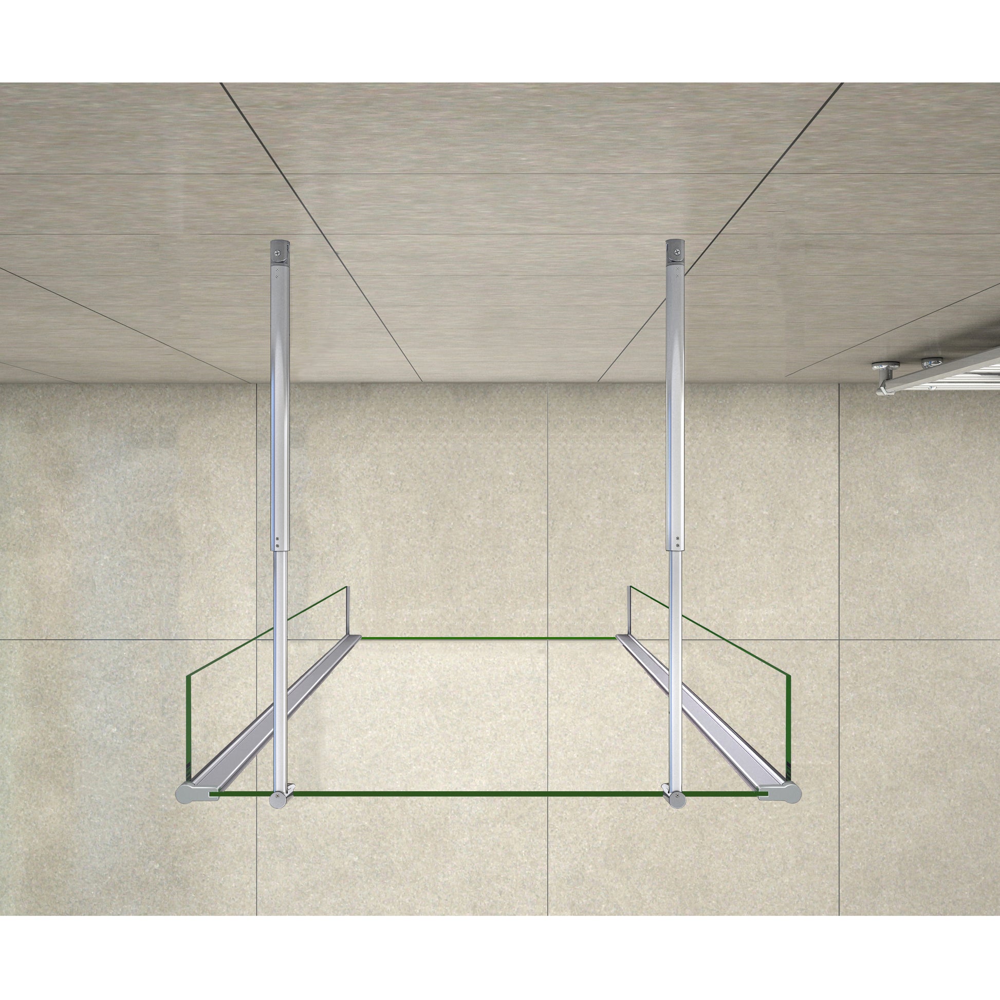 Aica Walk In Alta 200cm Parete Per Doccia Vetro Temperato Trasparente Anticalcare Doppia Paretina Mobile Da 40 cm e Doppia Barra Stabilizzatrice