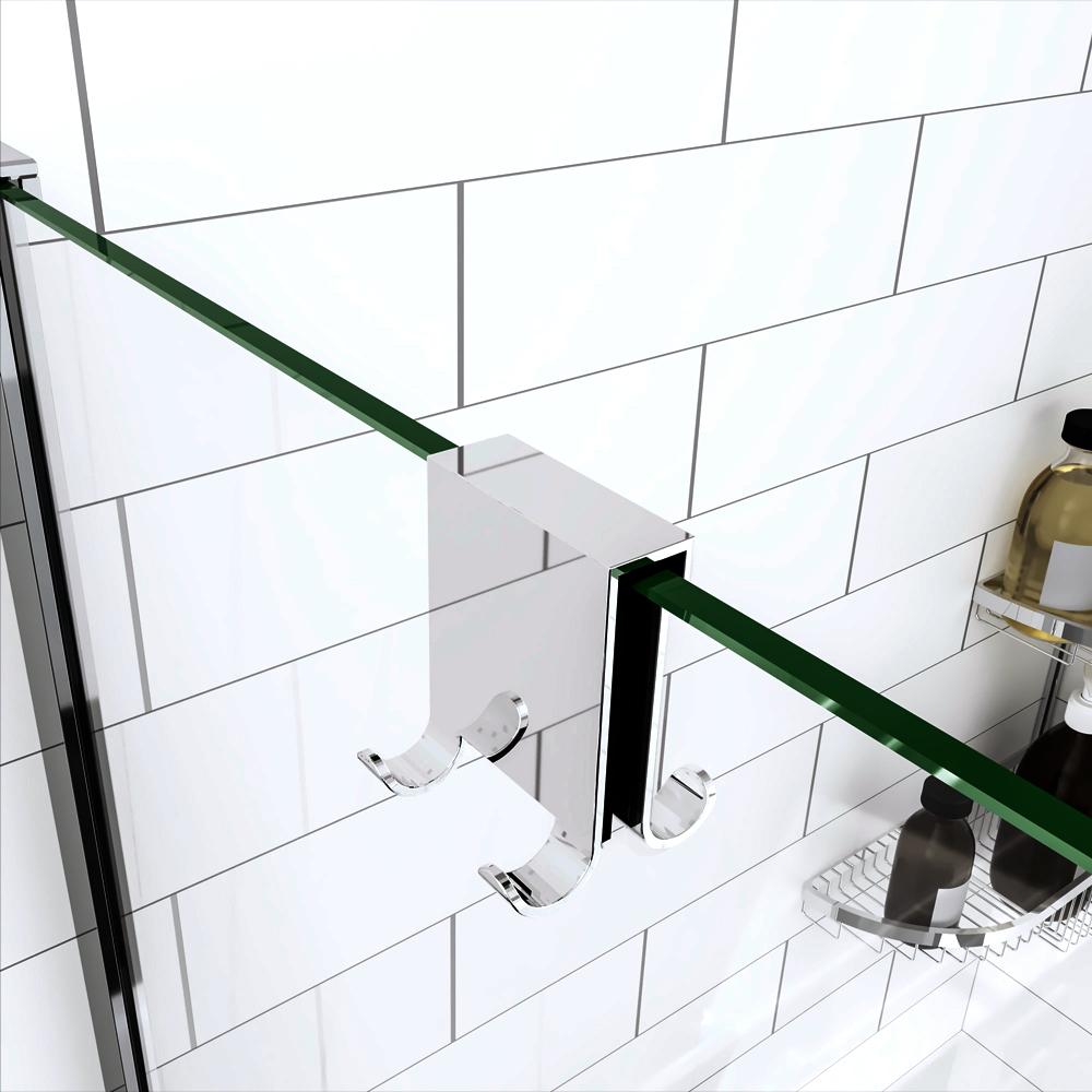 AICA porta-accessori portasciugamani adattabile box doccia in Vetro di spessore da 8-10 mm 4 ganci - Consegna gratuita