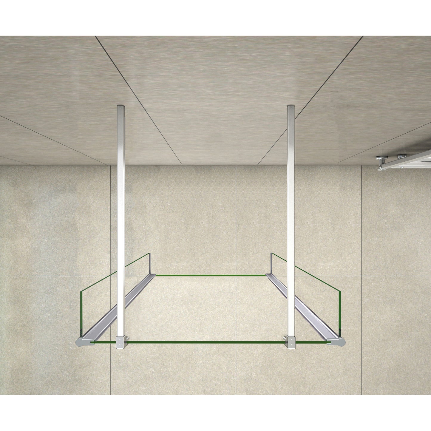 Aica Walk In Alta 200cm Parete Per Doccia Vetro Temperato Trasparente Anticalcare Doppia Paretina Mobile Da 40 cm e Doppia Barra Stabilizzatrice