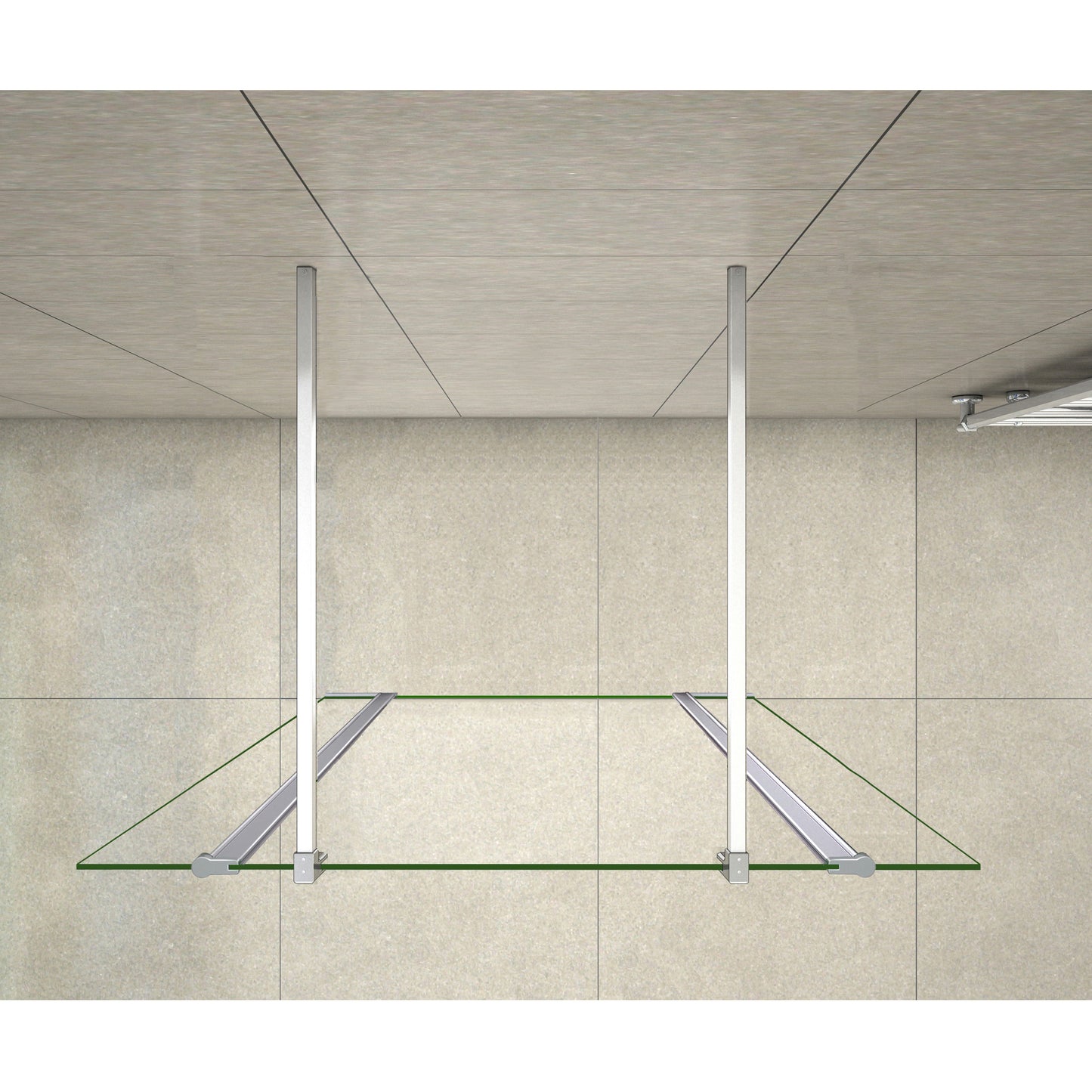 Aica Walk In Alta 200cm Parete Per Doccia Vetro Temperato Trasparente Anticalcare Doppia Paretina Mobile Da 40 cm e Doppia Barra Stabilizzatrice